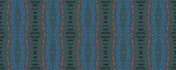 Ikat无缝带图片 洋红和白斑与灰色 Aquarelle印第安效应 现代围巾装饰装饰 五颜六色的图解 — 图库照片