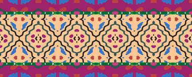 Ikat Seamless Pattern. Blue, Rose and White Blots with Gray. Aquarelle African Motley Print. Ethnic Diverse Decor Grunge Style. Colorful Traditional ikat.