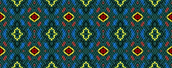 Ikat Seamless Pattern Синій Червоний Білий Лінії Вугіллям Прозорість Індонезійського — стокове фото