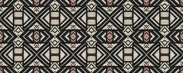 Seamless Ethnic Ornament Woven Tapestry Brown Print National Motif New — Fotografia de Stock