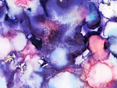 Alcohol Background. Rainbow Spray. Aquamarine Blots. Delicate Ocean color. Motley Navy blue Splatter. Gold Lines Ink Paint. Alcohol Ink Blue Divorce. Alcohol Art.