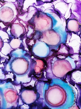 Alcohol Art. Rainbow Dirty. Azure Morbilli. Delicate Ocean color. Motley Light Splatter. Gold Lines Gouache paint. Alcohol Ink Green Blots. Wash Pastel.