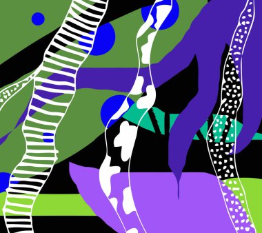 Abstract Geometry Print. Rough Natural. Bright Illustration. Vector Design Textile. Plant Banner. Abstract Frond Background. Print Texture.