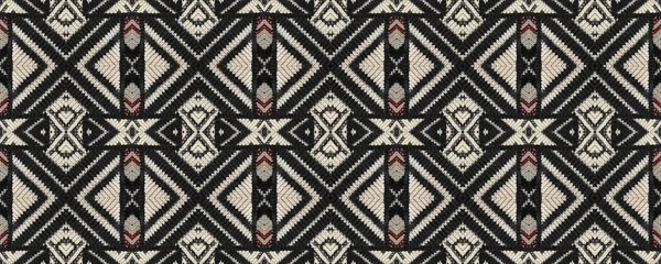 Seamless Ethnic Pattern Woven Tapestry Neutral Print Mayan Decor Rustic — Foto Stock