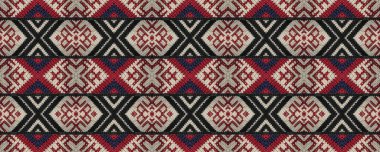 Seamless Ethnic Ornament. Woven Tapestry Beige Print. Slavic Ethnic Embroidery. Old Strips Stitch. Wicker National Mat. Rug macrame Modern Cloth.