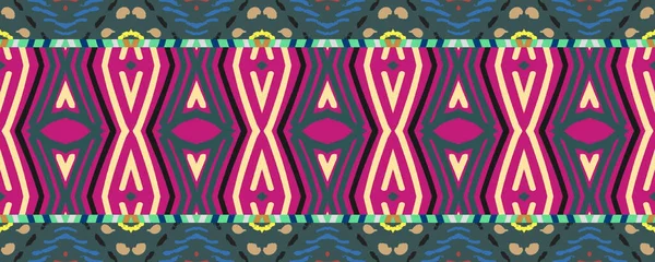 Ikat Seamless for Patchwork. Blue, Rose and White color with Charcoal. Wash Drawing African Grunge Style. Ethnic Pillow Decor Effect. Colorful Art ikat.