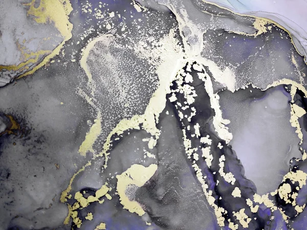Black and Gold Alcohol Ink. Golden Splash. Fashionable Background. Bright Watercolor Print. Acrylic Drop Paint. Veil Ink. Gold Divorces on Black.