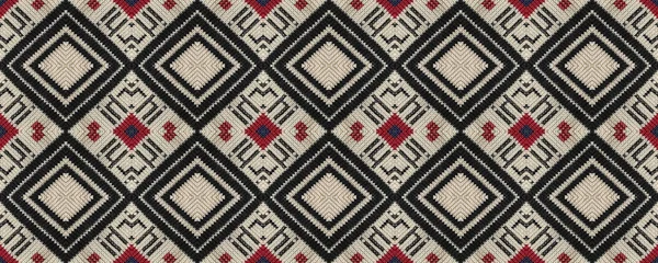 Seamless Ethnic Pattern Wicker Embroidery Sand Print Turkmenian Vintage Boho — Foto Stock