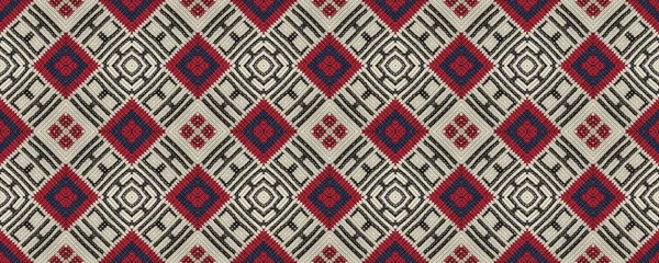 Seamless Ethnic Ornament Woven Tapestry Calm Print Oriental Border Ethnic — Stok fotoğraf
