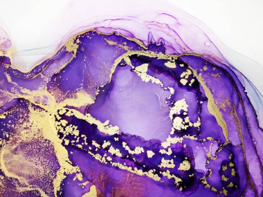 Alcohol Illustration. Dark blue, White and Gold Spots. Tidal bore Pigment. Water Ink spatter. Aquamarine Stains Ink Blur. Alcohol Ink Pigment. Clouds Macro.