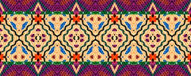 Ikat Seamless Pattern. Indigo, Rose and White Strips with Charcoal. Wash Drawing Japanese Threadbare textile. Graphic Cloth Decor Dyed batik. Colorful Boho ikat.