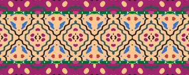 Ikat Seamless Strip picture. Navy blue, Rose and Brown Smudges with Gray. Wash Drawing Indonesian Grunge Style. Tie Dye Pillow Decor Grunge Texture. Colorful Colorful ikat.