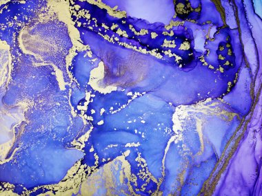 Colorful Texture. Ocean color, White and Gold Stains. Hoarfrost Background Sputter. Water Ink Strips. Aquamarine Pigment Aquarelle. Alcohol Ink Spots. Alcohol Background.