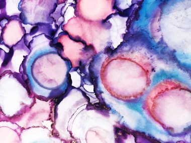 Alcohol Background. Rainbow Dirty. Ocean color Blur. Delicate Bright. Motley Emerald Stains. Gold Lines Aquarelle blur. Alcohol Ink Lilac Spray. Vintage Abstract.