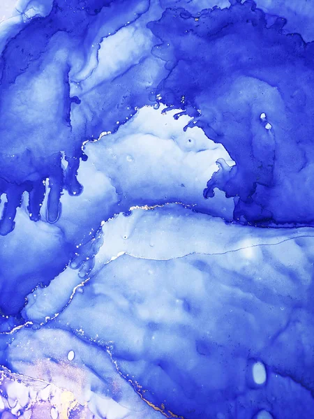 Τέχνη Από Μελάνι Αλκοόλ Σποτ Μελάνι Νερού Aquamarine Streaks Alcohol — Φωτογραφία Αρχείου