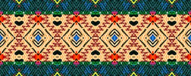 Kusursuz desen Ikat. Indigo, Magenta ve Siyah şeritli White Strips. Yıkama Şam Sonsuz Süslemesi. Klasik kumaş dekoru boyanmış batik. Renkli Sanat Görevi.