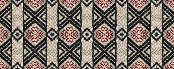Seamless Ethnic Pattern Wicker Embroidery Neutral Print Christmas Decoration Geometric — Stock Fotó