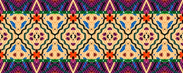 Seamless Ethnic Ornament Indian Ethnic Pattern Wicker European Ikat Wicker — Zdjęcie stockowe