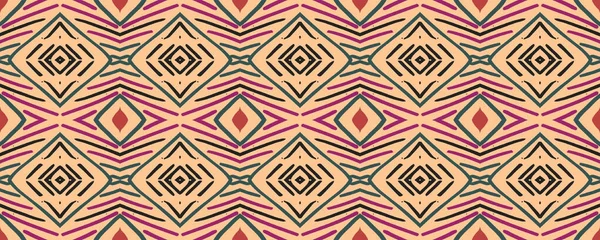 Ikat Seamless Pattern Marineblaue Rosa Und Weiße Flecken Mit Holzkohle — Stockfoto