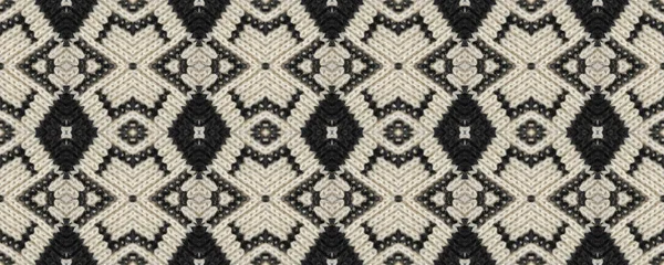 シームレスな民族パターン 織タペストリーカームプリント イギリス式 工場Rhombus Ikat ウィッカー メキシコ マット ラグマクロ Geometric — ストック写真