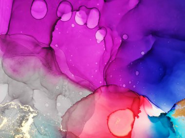 Kartlar için arka plan. Motley Rose Sıvısı. Gökkuşağı Kirli. Zümrüt Sputter. Altın çizgiler suluboya boya. Narin Aquamarine. Alkol Mürekkebi Pembe Dökücü. Alkol Arkaplanı.