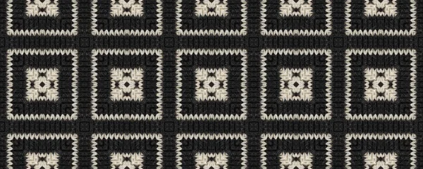 无缝隙民族刺绣 柳条绣花浅褐色印花 新的一年的纹理 民间Rhombus刺绣 威克墨西哥羊毛 Rug Macrame Factory Style — 图库照片