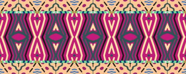 Patchwork için kusursuz bir yer. Sky, Magenta ve Brown Strips ile Gray. Yıkama Afrika Dekorasyonu. El yapımı kumaş süsleme stili. Renkli Fakülte.