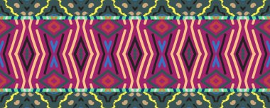 Kusursuz desen Ikat. Mavi, Gül ve Beyaz Kömürlü Leke. Suluboya Aztek Etnik Nakış. Geleneksel Kumaş Tekstil Dekorasyonu. Renkli Kirli Sanat Görevi.