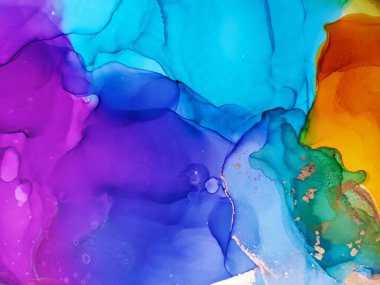 Renkli doku. Gül boyası. Alkol Mürekkep Denizi renk lekeleri. Narin Işık. Motley Mor Sıvı. Gökkuşağı spreyi. Altın çizgiler Kova boyası. Mürekkep Yıkama Pastası.