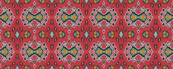 Roter Teppich Mit Ornamenten Blaue Violette Und Weiße Farbe Wolle — Stockfoto