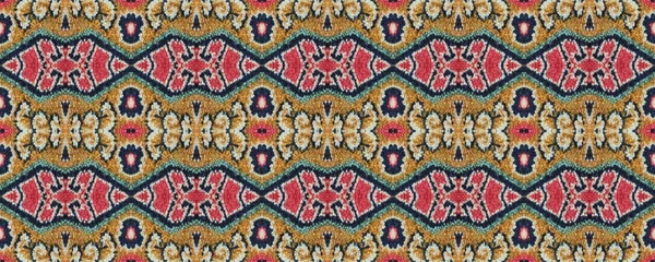 Graphic Ikat Carpet Navy Blue Pink Brown Elements Wool Japanese — Φωτογραφία Αρχείου