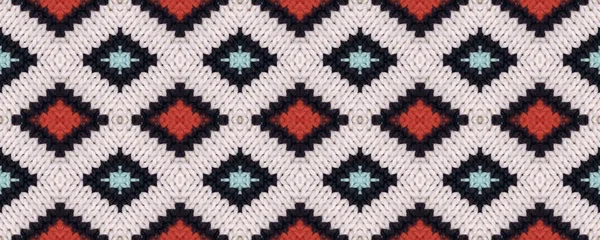 Seamless Volume Knitting Needles Ornament Slavic Ethnic Picture Coarse Knitting — Foto Stock