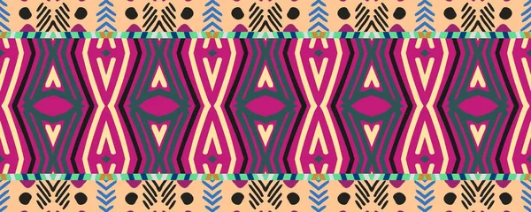 Ikat Seamless Strip Picture Navy Blue Pink Brown Blur Gray — Stock Photo, Image