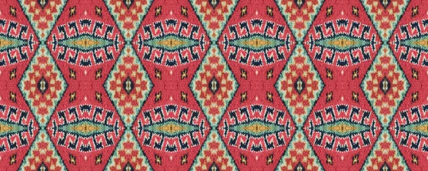 图形Ikat地毯 洋红色和白色的窗帘 羊毛非洲古老的纹理 艺术上的差异装饰着薄薄的纺织品 红色装饰地毯 Ikat无缝带照片 — 图库照片