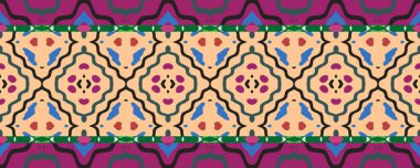 Patchwork için kusursuz bir yer. Mavi, mor ve siyah ile beyaz lekeler. Aquarelle Afrika Shabby boyası. Renkli Halı dekoru boyanmış batik. Renkli Tie Dye ikat.