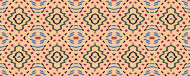 Kusursuz Duvar Kağıdı. Lacivert, Kırmızı ve Beyaz Çizmeli Kömür. Yıka, Aztek Grunge Dokusunu çiz. Boyalı Çeşitli Dekor Sonsuz Kumaş. Renkli Boho ikat.