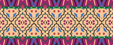 Kusursuz desen Ikat. Lacivert, Kırmızı ve Beyaz şeritli siyah. Suluboya Hint Etnik Nakışı. Gökkuşağı Kumaşı Tekstil Dekorasyonu. Renkli El Çizim Bölgesi.