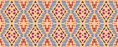 Kusursuz desen Ikat. Mavi, Kırmızı ve Gri Çizgili Beyaz Çizgiler. Aquarelle Asyalı Shabby boyası. Gökkuşağı Şalı Sonsuz Kumaş. Renkli Kabile Görevi.