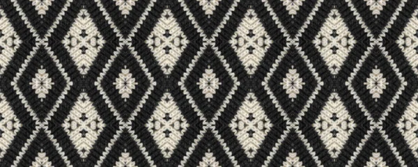Seamless Ethnic Ornament. Woven Tapestry Beige Print. Chinese Folk Design. Rustic Strips Wool. Wicker Ukrainian Woolen. Rug macrame Vintage Decor.