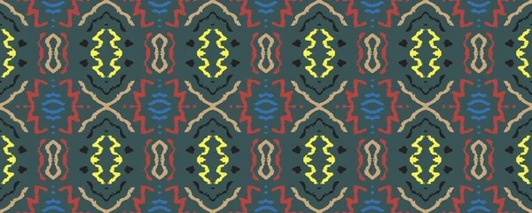 Ikat Seamless Wallpaper Blaue Scharlachrote Und Weiße Streifen Mit Schwarz — Stockfoto