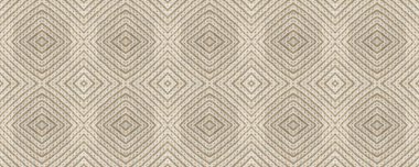 Kusursuz Etnik Düzen. Örülmüş duvar halısı nötr parmak izi. Kuzey Dekorasyonu. Fabrika Rhombus Nakış. Hasır Kızılderili halısı. Kilim makrome Kabile Dekorasyonu.