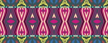 Ikat Kusursuz Resim. Indigo, Scarlet ve Brown renginde ve siyah. Aquarelle Endonezya Motifi. Renkli Kumaş Dekor Grunge Tarzı. Renkli Sanat Görevi.