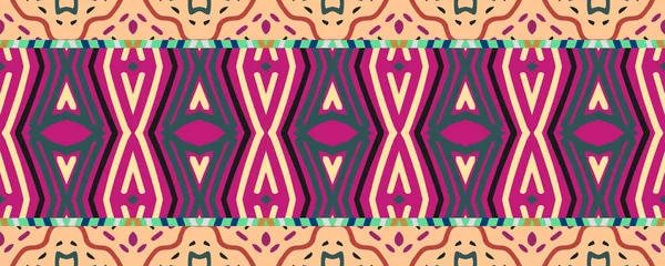イカット シームレス パターン 炭と青 紫と茶色の要素 水彩アジア民族刺繍 カラフルな布の装飾効果 カラフルなグラフィックイカット — ストック写真
