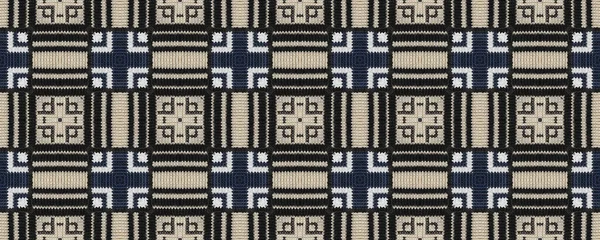 无缝隙的民族模式 针织中号针织物印花 俄罗斯复古 冬线帽 威克的白俄罗斯刺绣 Rug Macrame Traditional Threadbare — 图库照片