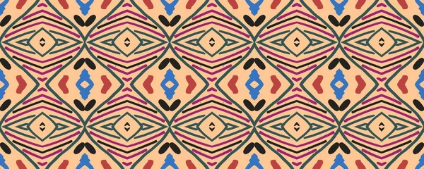 Ikat Seamless Wallpaper Синій Рожевий Білий Тони Чорним Вимийте Японський — стокове фото