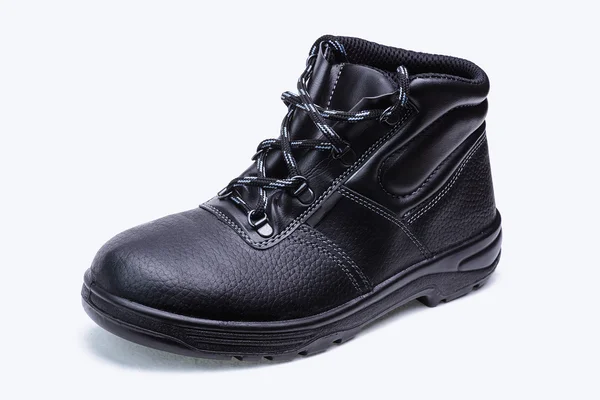 Buty czarne bezpieczeństwa — Zdjęcie stockowe