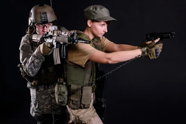 Mixed military squad — Stock Photo, Image