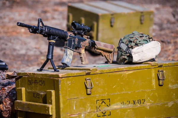 Camouflaged Sniper in the Forest Stock Image - Image of rifle, sights:  148201387