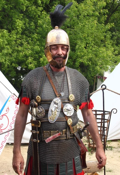 The soldiers of the Roman legion (festival of historical reconstruction, which took place in Moscow in June 2015 — Stock Photo, Image