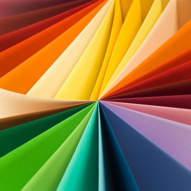 Renkli kağıtların makro görüntüsü